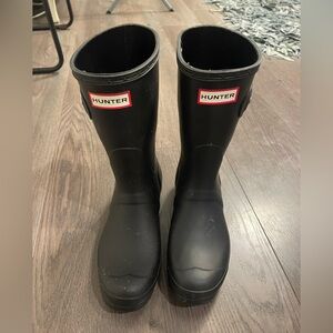 Hunter black mid short rain boots classic 8 39 great condition no leaks original
